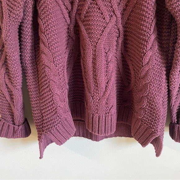 Noisy May Cable Knit Sweater Burgundy Size Large - Picture 4 of 8